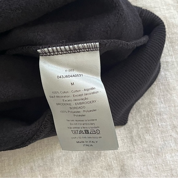 Dior x Judy Blame Black Cotton Safety Pin Logo Embroidered Sweatshirt - Picture 7 of 8